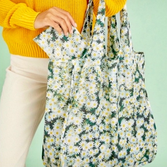 KATE SPADE ♠️ REUSABLE SHOPPING TOTE,DAISY W/POUCH - Picture 3 of 10